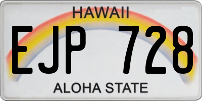 HI license plate EJP728