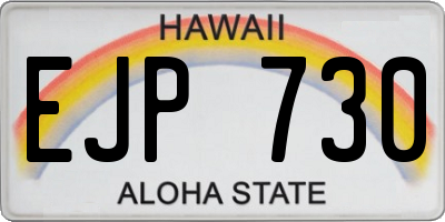 HI license plate EJP730