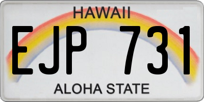 HI license plate EJP731