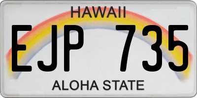 HI license plate EJP735