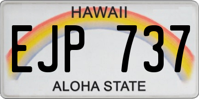 HI license plate EJP737