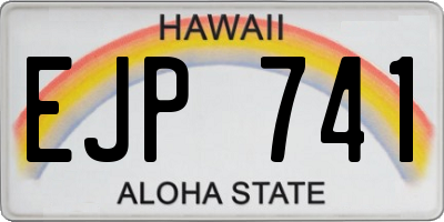 HI license plate EJP741