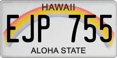 HI license plate EJP755