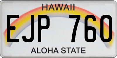 HI license plate EJP760