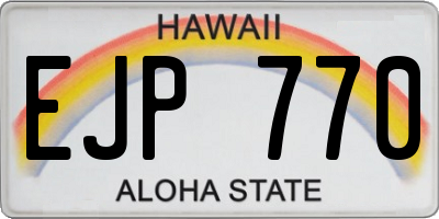 HI license plate EJP770