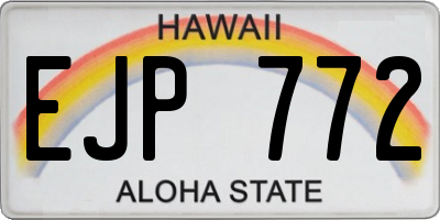 HI license plate EJP772
