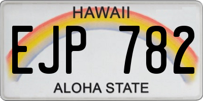 HI license plate EJP782