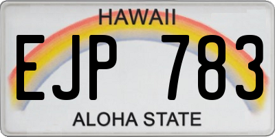 HI license plate EJP783