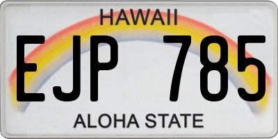 HI license plate EJP785