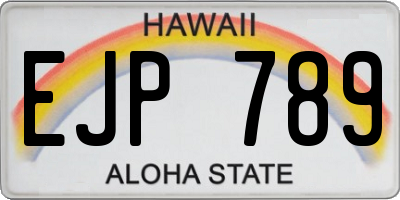 HI license plate EJP789