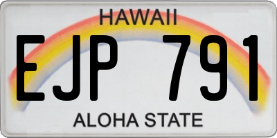 HI license plate EJP791