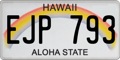 HI license plate EJP793