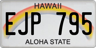 HI license plate EJP795