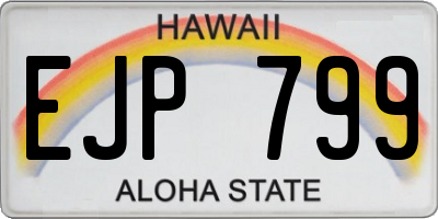 HI license plate EJP799