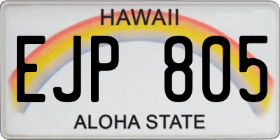 HI license plate EJP805
