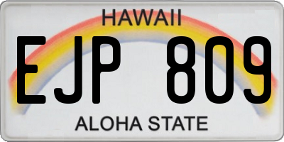 HI license plate EJP809
