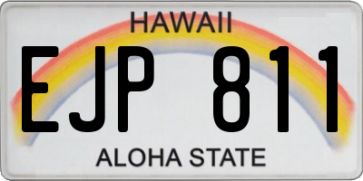 HI license plate EJP811