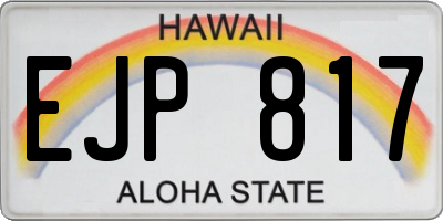 HI license plate EJP817