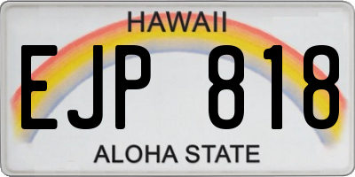 HI license plate EJP818