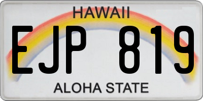 HI license plate EJP819