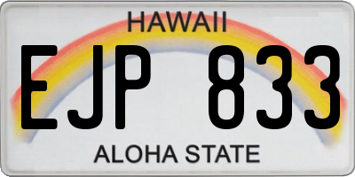 HI license plate EJP833