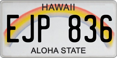 HI license plate EJP836