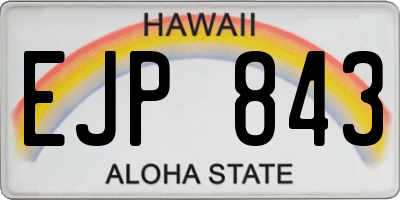 HI license plate EJP843