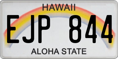 HI license plate EJP844