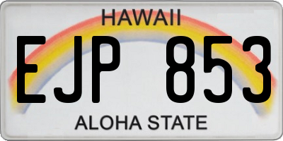HI license plate EJP853