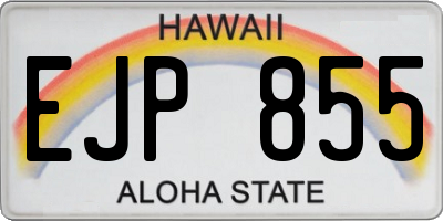 HI license plate EJP855