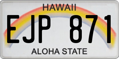 HI license plate EJP871