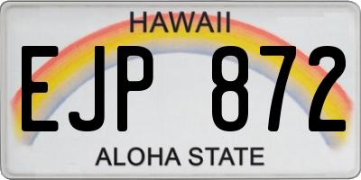 HI license plate EJP872