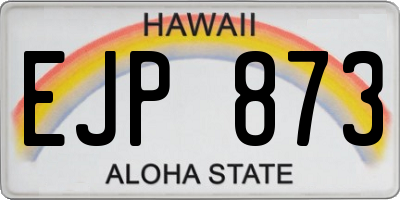 HI license plate EJP873