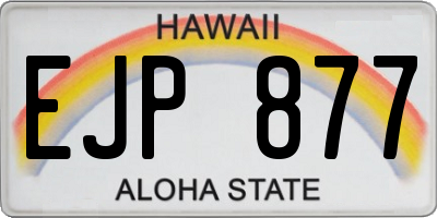HI license plate EJP877