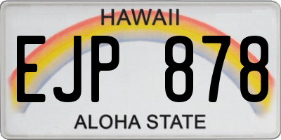 HI license plate EJP878