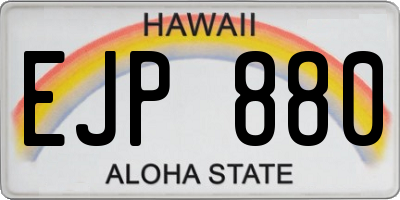 HI license plate EJP880