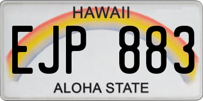 HI license plate EJP883