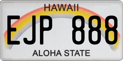 HI license plate EJP888
