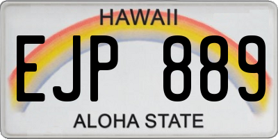 HI license plate EJP889