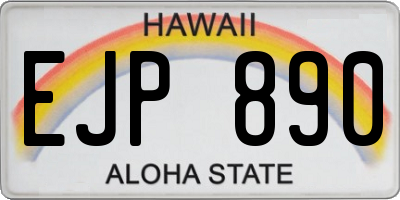 HI license plate EJP890