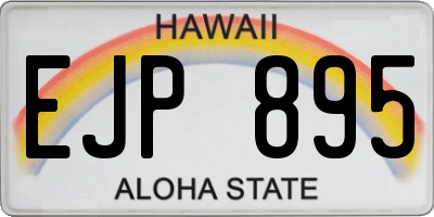 HI license plate EJP895