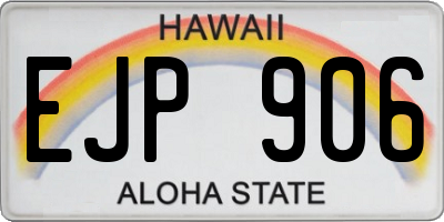 HI license plate EJP906