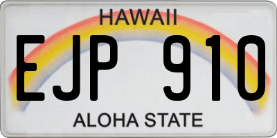 HI license plate EJP910