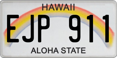 HI license plate EJP911
