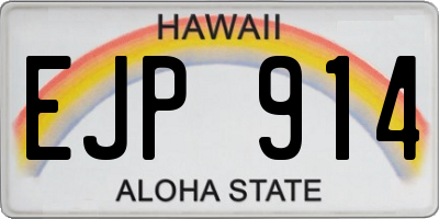 HI license plate EJP914