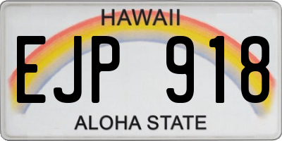 HI license plate EJP918