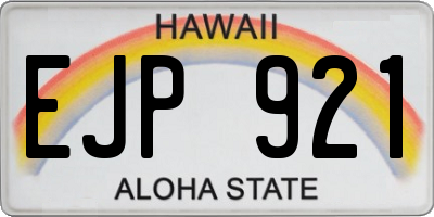 HI license plate EJP921