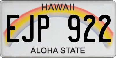 HI license plate EJP922
