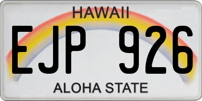 HI license plate EJP926