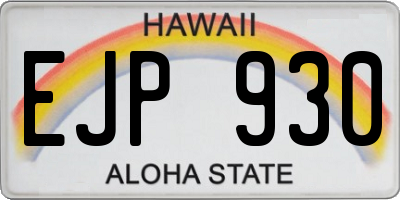 HI license plate EJP930